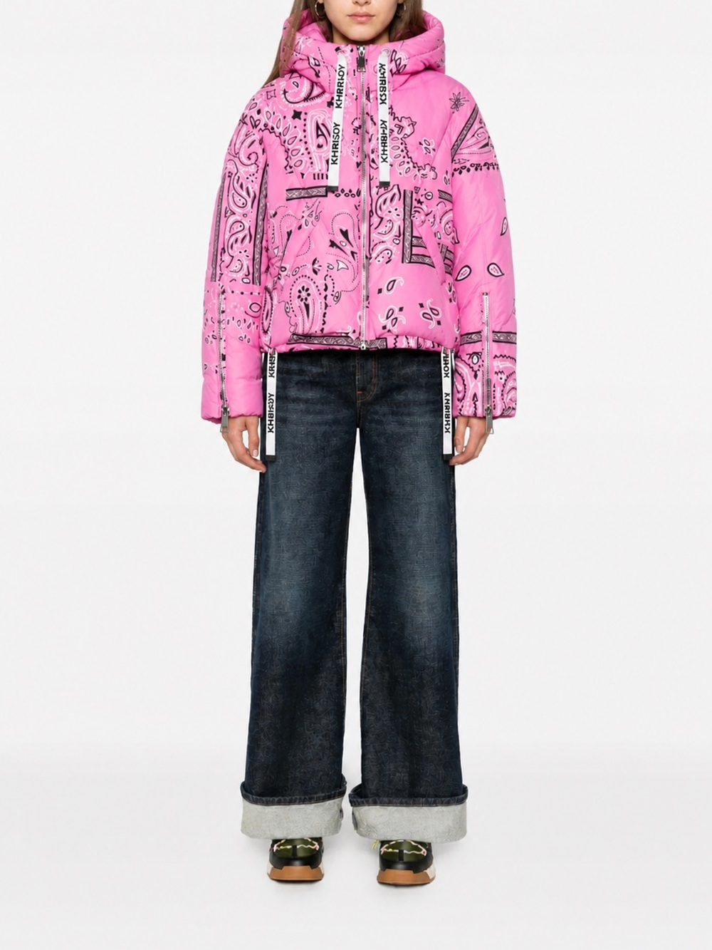 Khrisjoy Kids Pink Bandana Puffer Jacket – Size 12Y – New With Tags - Picture 3 of 17